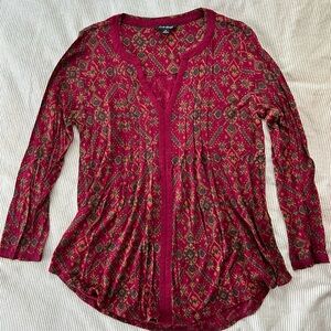 Women's Red Patterned Top